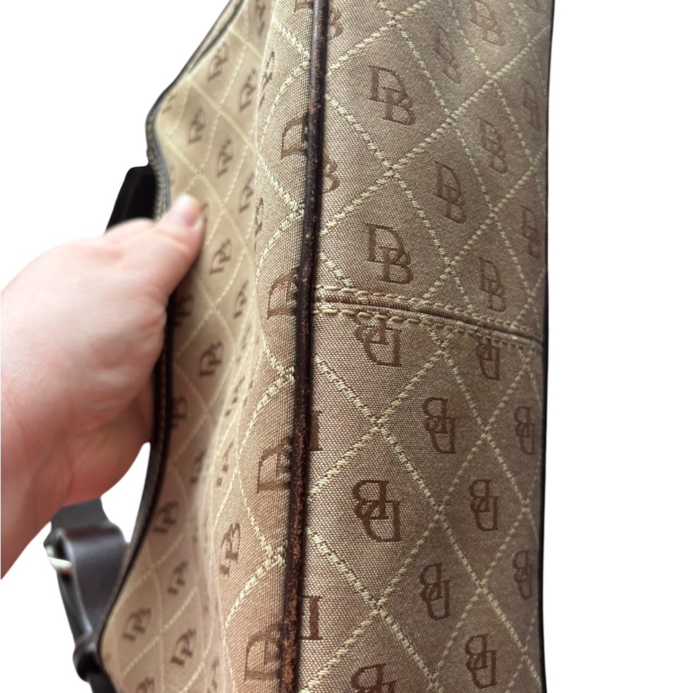 Dooney & Bourke Tan and Brown Monogram Shoulder Bag - Picture 4 of 16